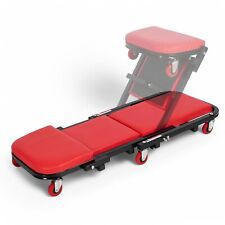 LETTINO SOTTO AUTO SGABELLO CARRELLO 2IN1 METALLO OFFICINA MECCANICO RIPARAZIONE