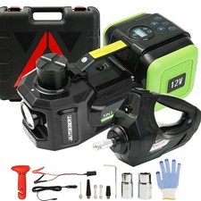 Electric Hydraulic Car Floor Jack 5 Ton 12V Impact Wrench Tire Inflator Pump Set