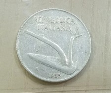 del 1955 NR.1 MONETA DA 10 LIRE REPUBBLICA ITALIANA - SPIGA