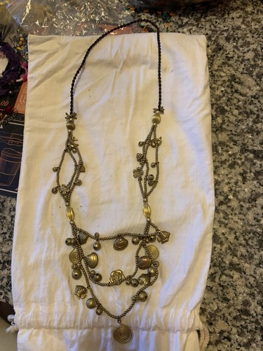 Collana collane lunga ottone - collana,