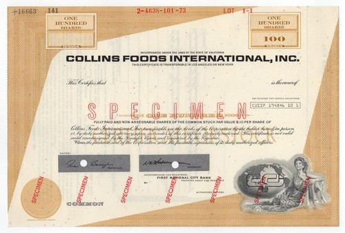Specimen collins foods - specimen,