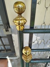 letto matrimoniale in ferro battuto anticato verde martellato e oro struttura