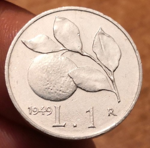 Moneta lira 1949 arancia - 1949,