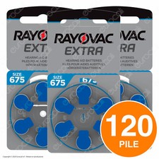 120 Batterie PILE RAYOVAC Extra 675 per Apparecchi Acustici PROTESI udito PR44