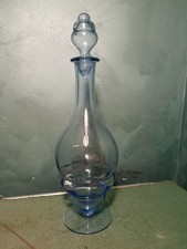 bottiglia Vintage in vetro soffiato blu Tappo Originale  h cm 34  Come Foto 