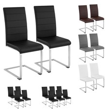 Set di sedie a sbalzo imbottite schienale alto ecopelle piedini antigraffio