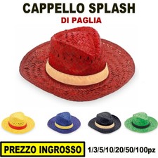 1/3/5/10/20 CAPPELLO DI PAGLIA  AMERICANO COWBOY ROSSO VERDE NERO BLU GIALLO