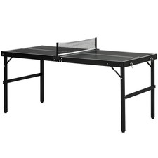 SPORTNOW Tavolo da Ping Pong Pieghevole in Alluminio e MDF 152x76x72 cm Nero