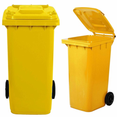 Bidone carrellato giallo - , per
