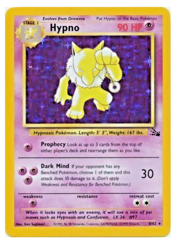 Pokémon tcg hypno 8 - pokémon,