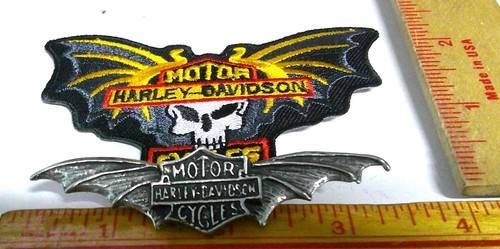 Harley batwing skull - skull, spilla
