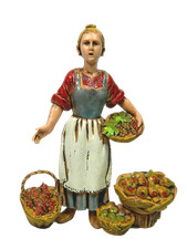 Pastore Fruttivendola Landi Moranduzzo Cm 10 - Frutteria Pastori Presepe