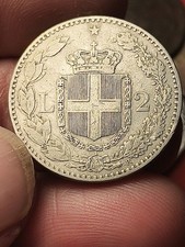 Splendida REGNO D' ITALIA DUE 2 LIRE 1886 ARGENTO ROMA R RARA UMBERTO I