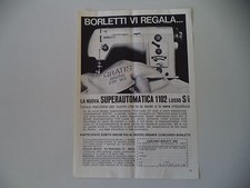 advertising Pubblicità 1965 MACCHINA PER CUCIRE BORLETTI SUPERAUTOMATICA 1102