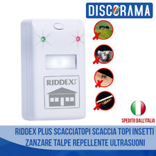 RIDDEX PLUS SCACCIATOPI SCACCIA TOPI INSETTI ZANZARE TALPE REPELLENTE ULTRASUONI