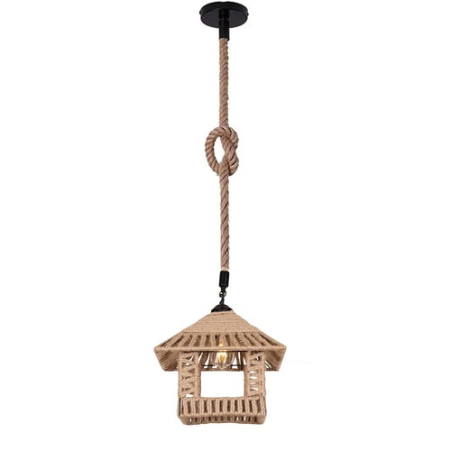 Lampadario corda canapa - lampadario, in