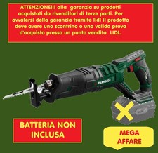SEGHETTO A SCIABOLA  GATTUCCIO PARKSIDE RICARICABILE  20V PSSA 20 LI B2 no batt
