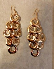 ORECCHINI DONNA PENDENTI A GRAPPOLO CERCHIETTI TRAFORATI PICCOLI IN ORO ARGENTO 