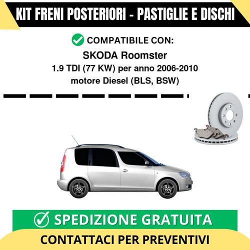 Kit freni posteriori per skoda - freni,
