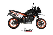 Scarico KTM 890 SMT Mivv Oval Inox Nero con Coppa Carbonio KT.021.LVC