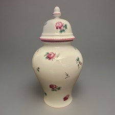 Vaso con coperchio  in porcellana Richard Ginori decoro roselline sparse