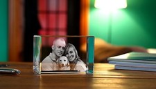 Inciso - 3D foto cristallo con la tua immagine, confezione regalo, incisione 3D