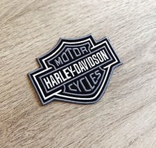 Patch HARLEY DAVIDSON écusson 10,5cm x 8.5cm thermocollant biker gris moto 🏍️
