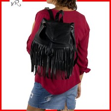 Zainetto donna nero con frange