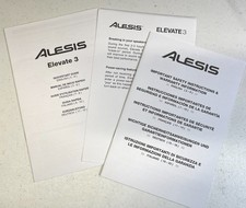 Alesis Elevate 3 Altoparlanti SOLO DOCUMENTAZIONE Operazioni Manuale Utente Music Gear