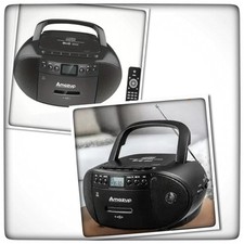 PICCOLO BOOMBOX RADIO CASSETTE CD COLOR NERO BELLO ED EFFICIENTE (NUOVO)