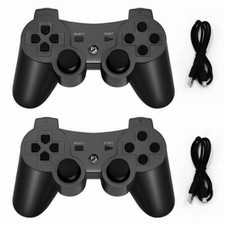 2x Pad Controller Videogioco Bluetooth Wireless per PS3 Playstation 3, Nero