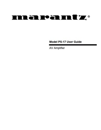 Marantz ps17 amplifier - amplifier, owners