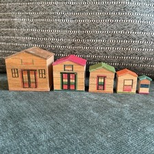 Vintage Rare Set Of Wooden