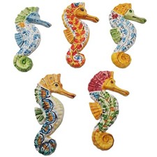 Pesci cavalluccio marino in ceramica di Caltagirone 17cm