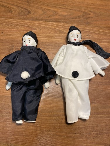 Vintage pierrot dolls pair - dolls,