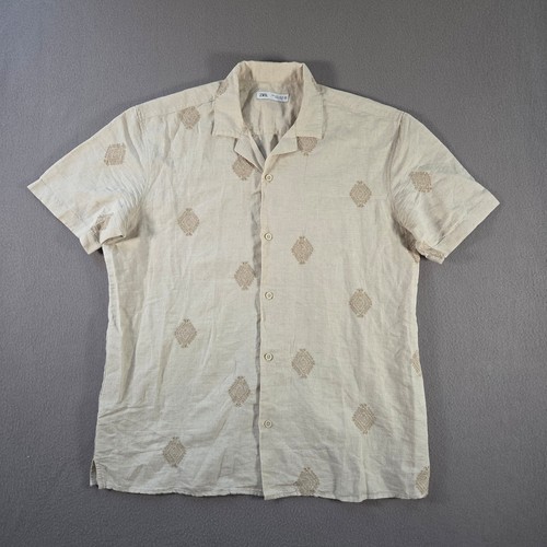 Zara camicia uomo grande beige