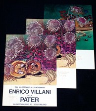 ENRICO VILLANI ALLA PATER set 3 manifesto poster Milano Arte Pittura Design J22