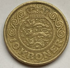 Moneta 10 Corone Danesi 1989
