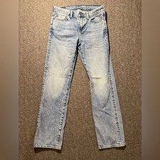 American Eagle jeans uomo 30x34 blu originale bootcut cotone lavato leggero comfort