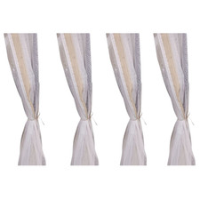 SET 4 TENDE ZANZARIERE PER GAZEBO YF3236B 3X3 BIANCO CON FASCIA BEIGE