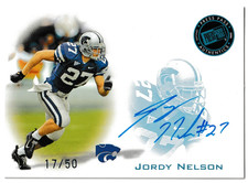 2008 Press Pass inchiostro blu platino automatico 17/50 Jordy Nelson Kansas State Wildcats