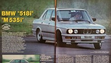 Clipping Ritaglio Articolo 1985 BMW 518i & M 535i Sicure a Elevate Prestazioni
