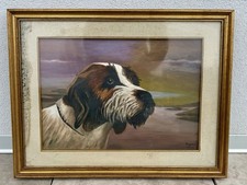 Vintage Hunting Dog Painting -