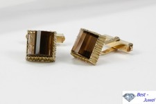 Gemelli In Oro 585 14 Carati Con Quarzo Fumè