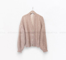 Cardigan Brunello Cucinelli lavorato a mano paillettes Monili donna taglia XS