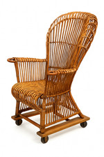 Poltrona italiana di metà secolo in rattan di Antonio Dal Vera, anni '60