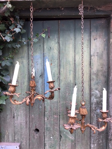 Coppia lampadari antichi - coppia,