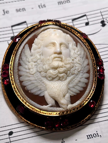 Spilla zeus cammeo - zeus, conchiglia
