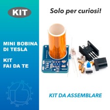 MINI BOBINA DI TESLA KIT FAI DA TE + CONNETTORE A CLIP PER BATTERIA 9 VOLT