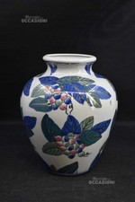 Vaso Portafiori Ceramica Dipinto A Mano H 21 Cm